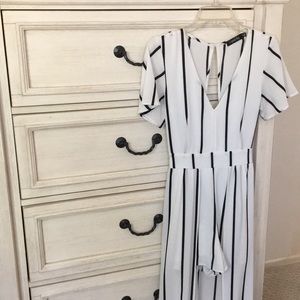 Black and white romper dress